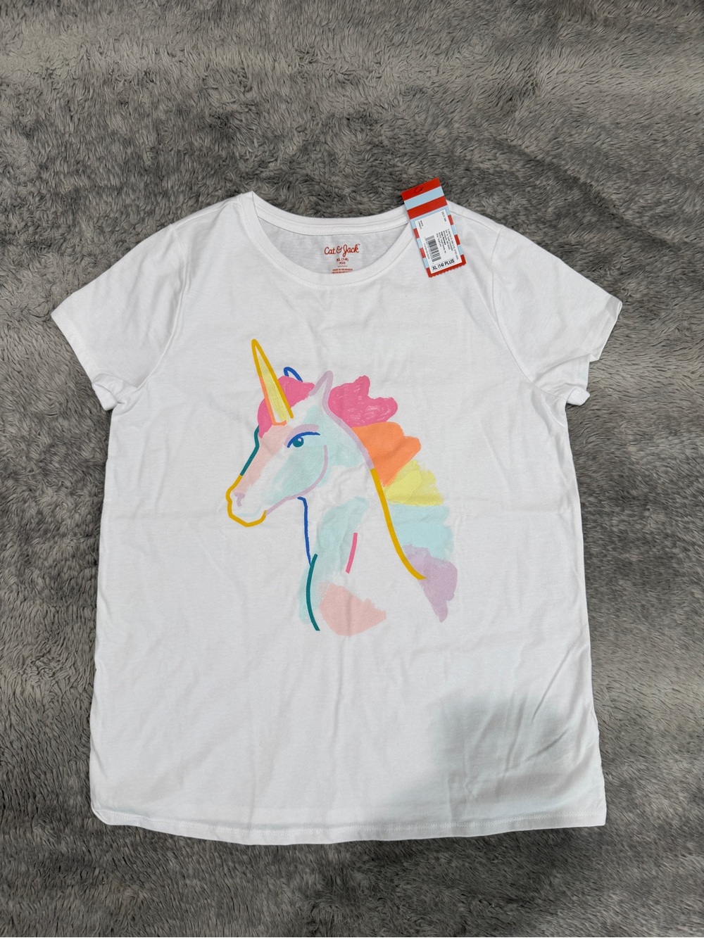 Cat & Jack White Girls' Pastel Unicorn Graphic Tee